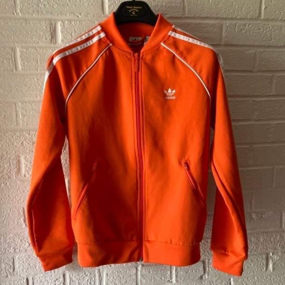Adidas Women’s Orange Long Sleeves Track Jacket Size S